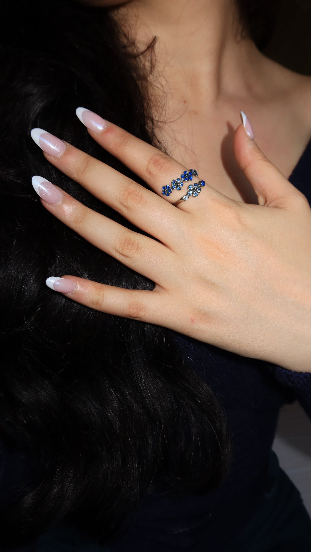 Blue Peach Blossom Ring