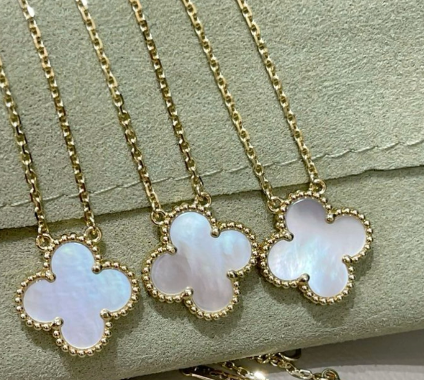 Mother Of Pearl Clover Necklace