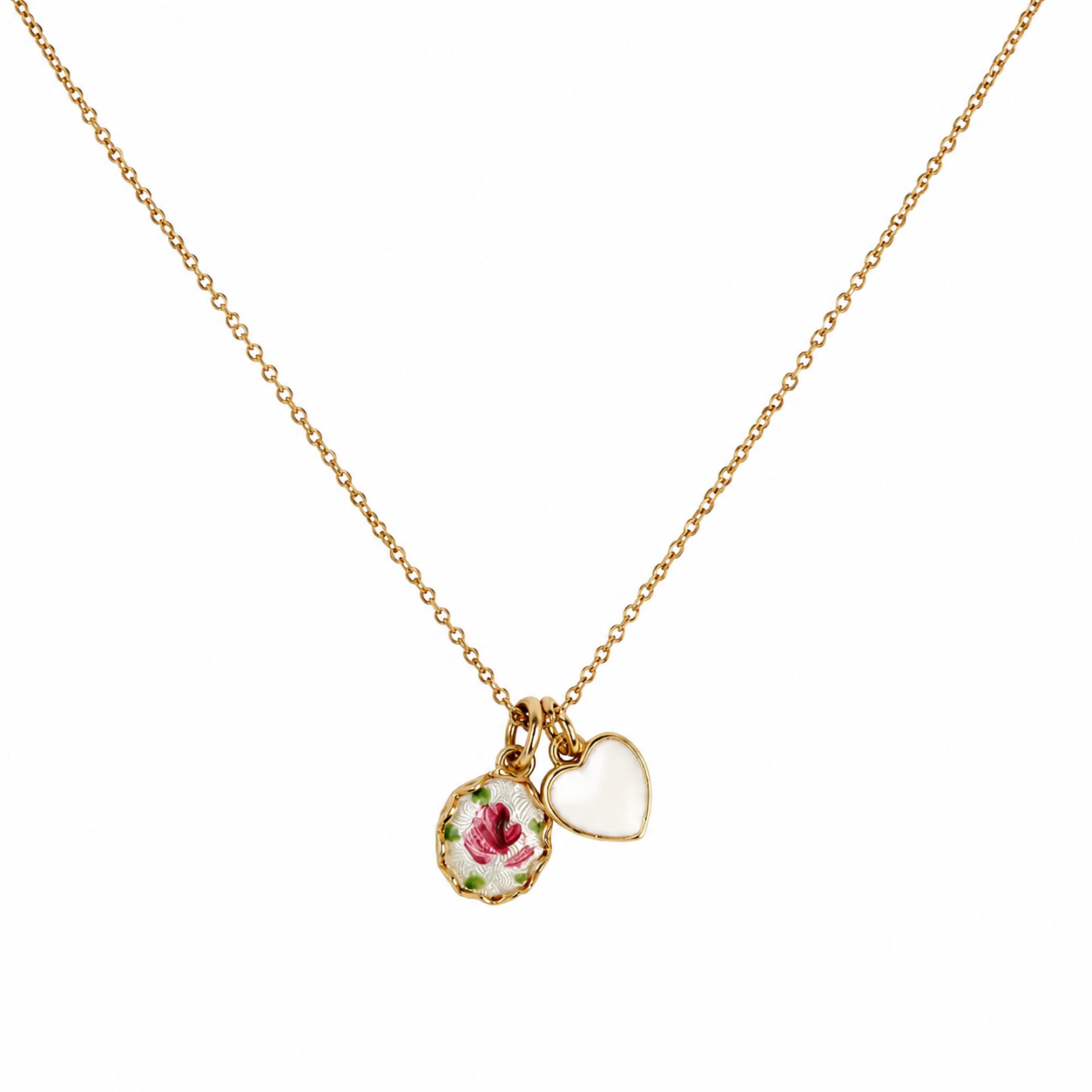 Rosebud Heart Necklace