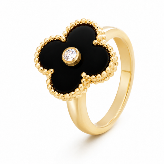 Midnight Clover Ring