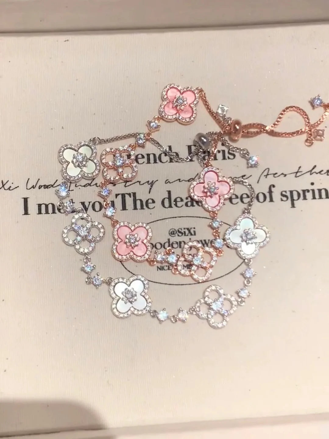 Sakura Clover Bracelet