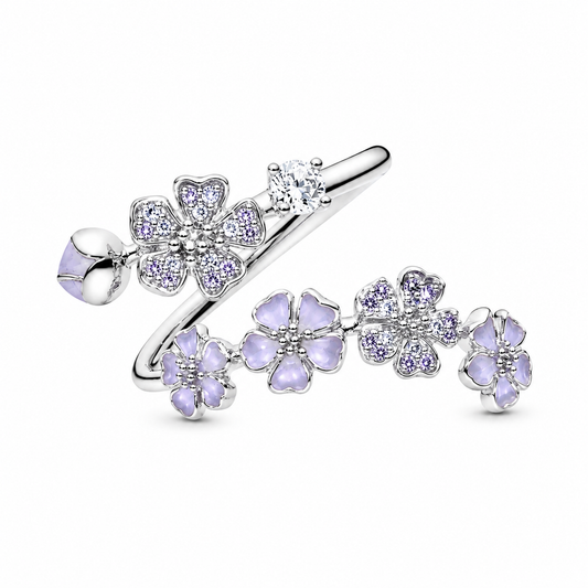 Silver Lilac Peach Blossom Ring