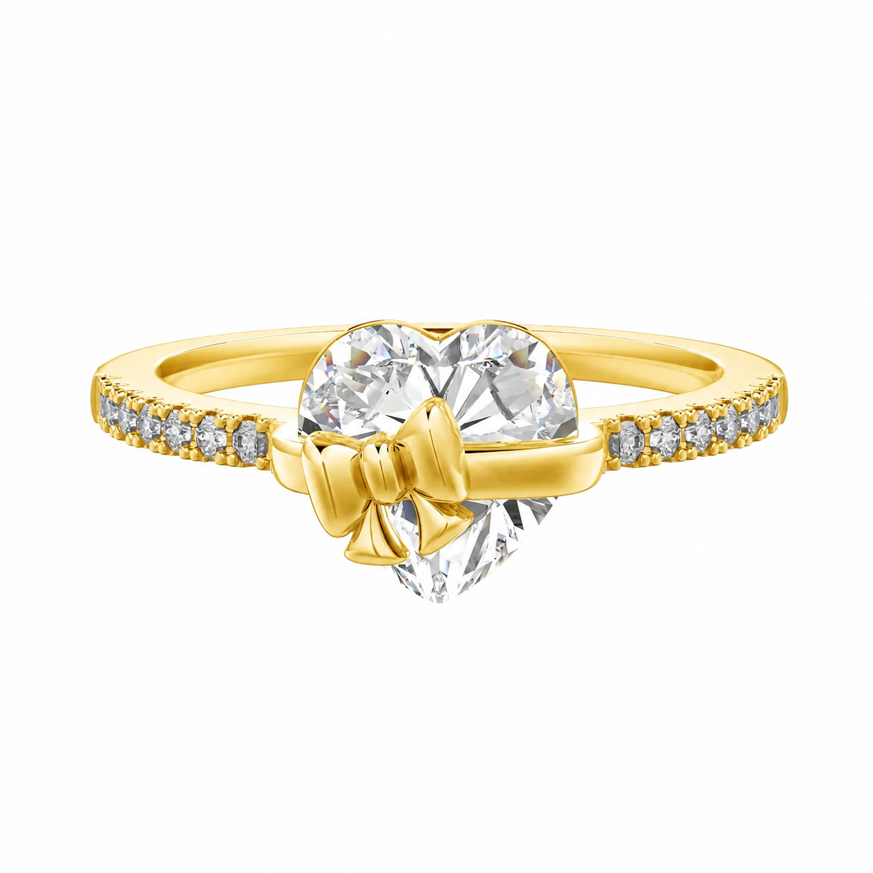 Gold Bow Promise Heart Ring
