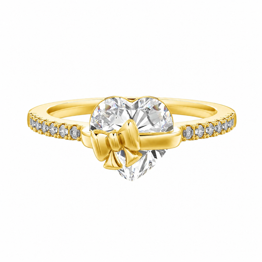 Gold Bow Promise Heart Ring