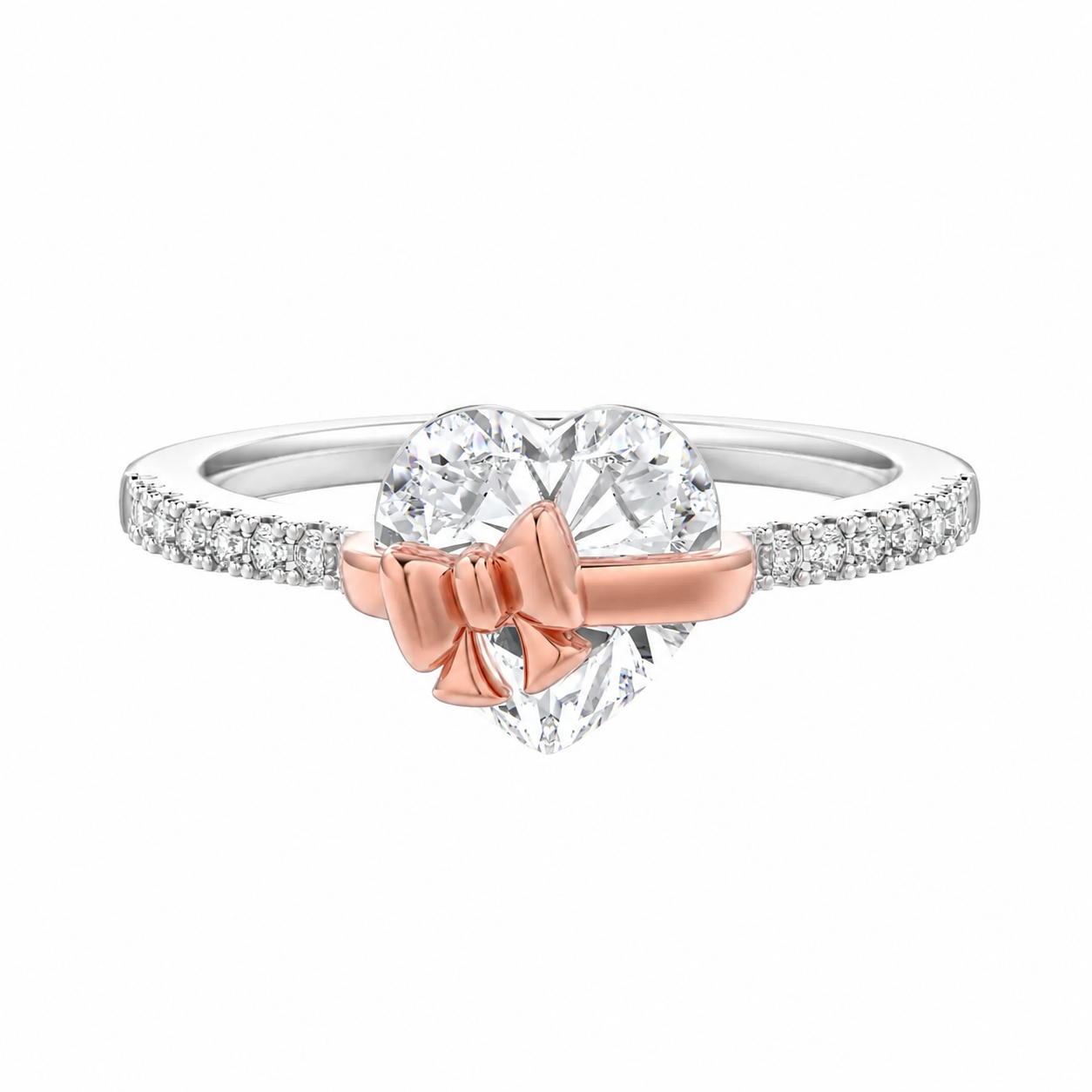Pink Bow Promise Heart Ring