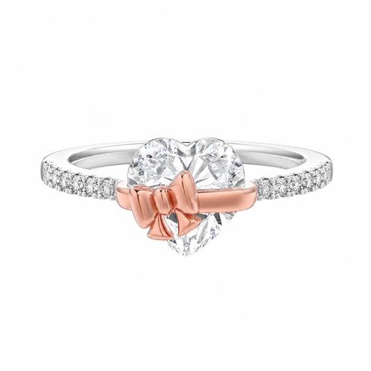 Pink Bow Promise Heart Ring
