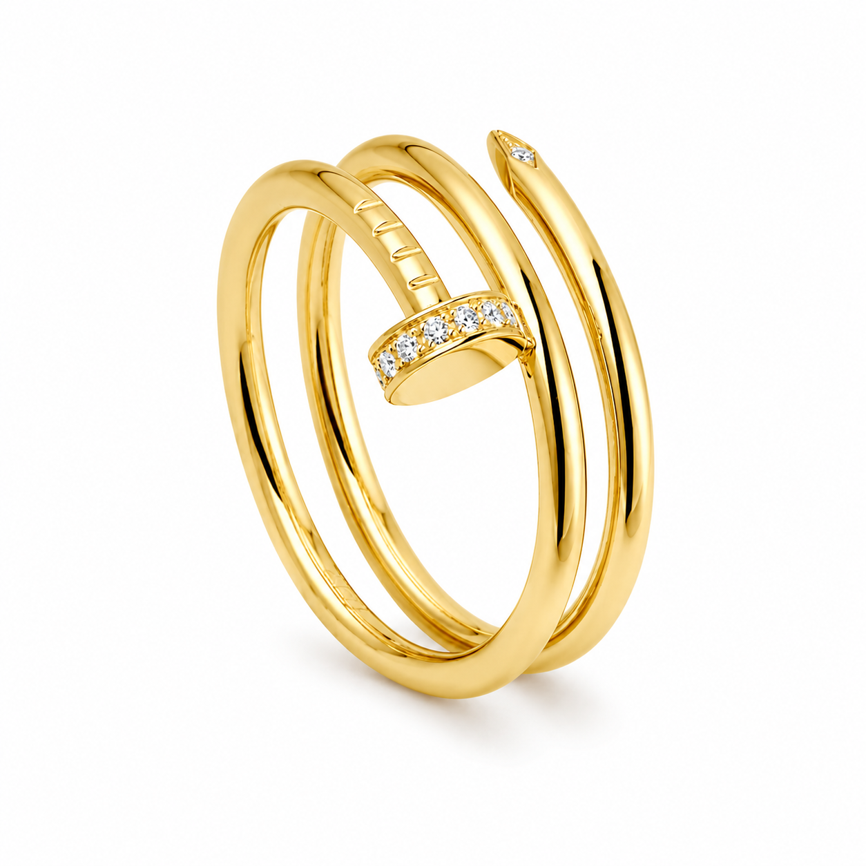 Aurora Spiral Nail Half Diamante Ring