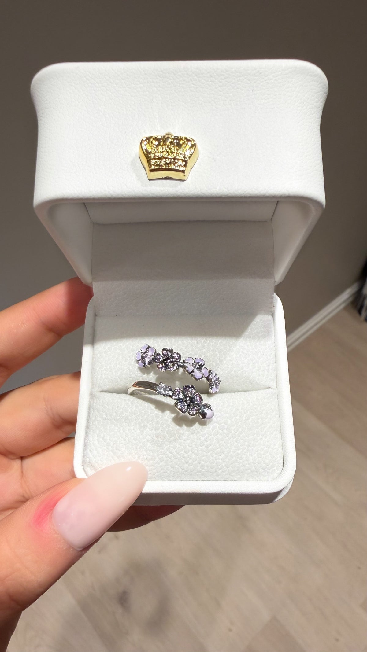 Silver Lilac Peach Blossom Ring