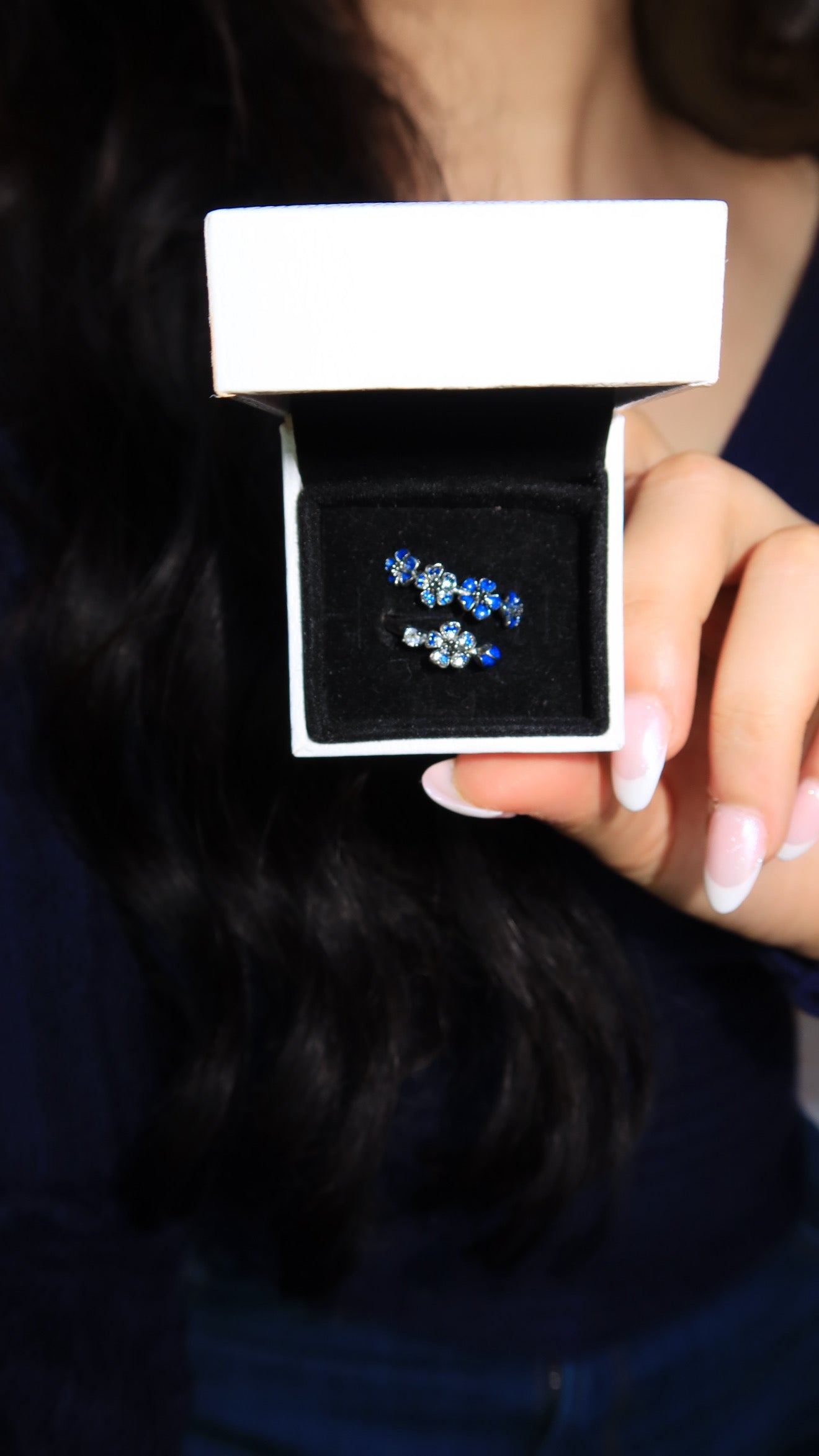 Blue Peach Blossom Ring