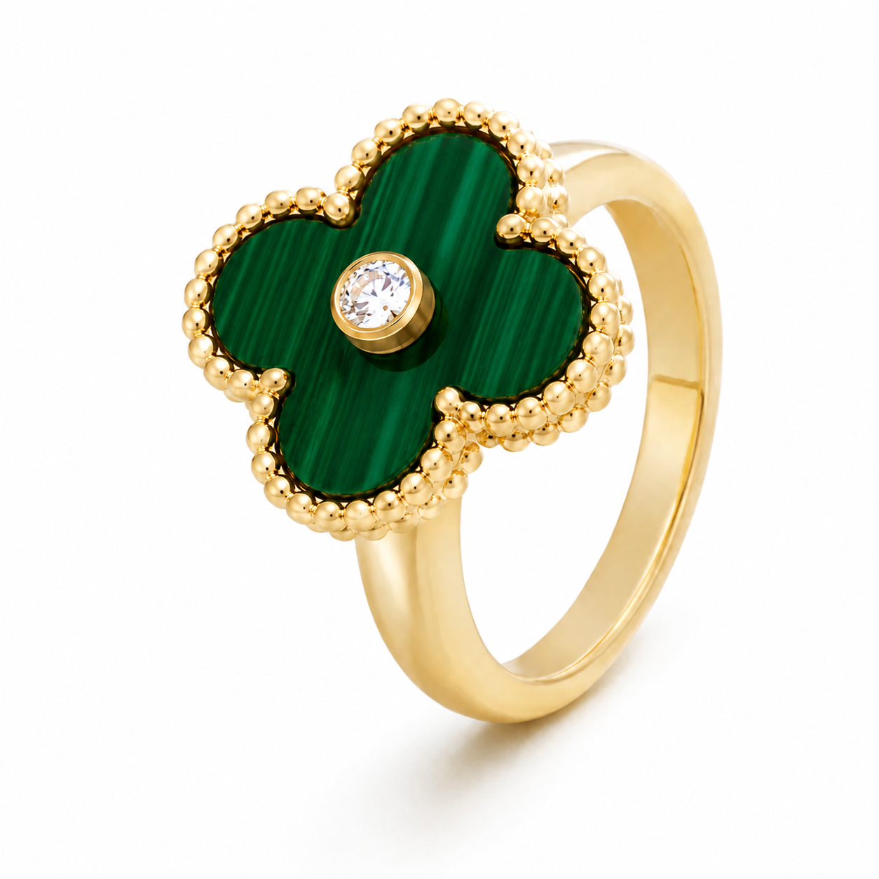 Emerald Clover Ring