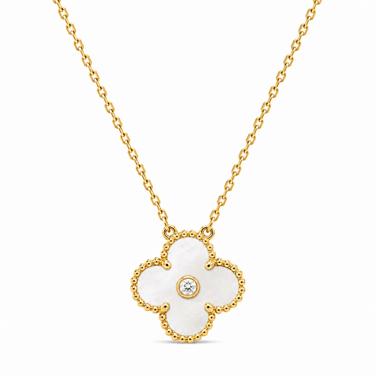 Mother Of Pearl Clover Necklace