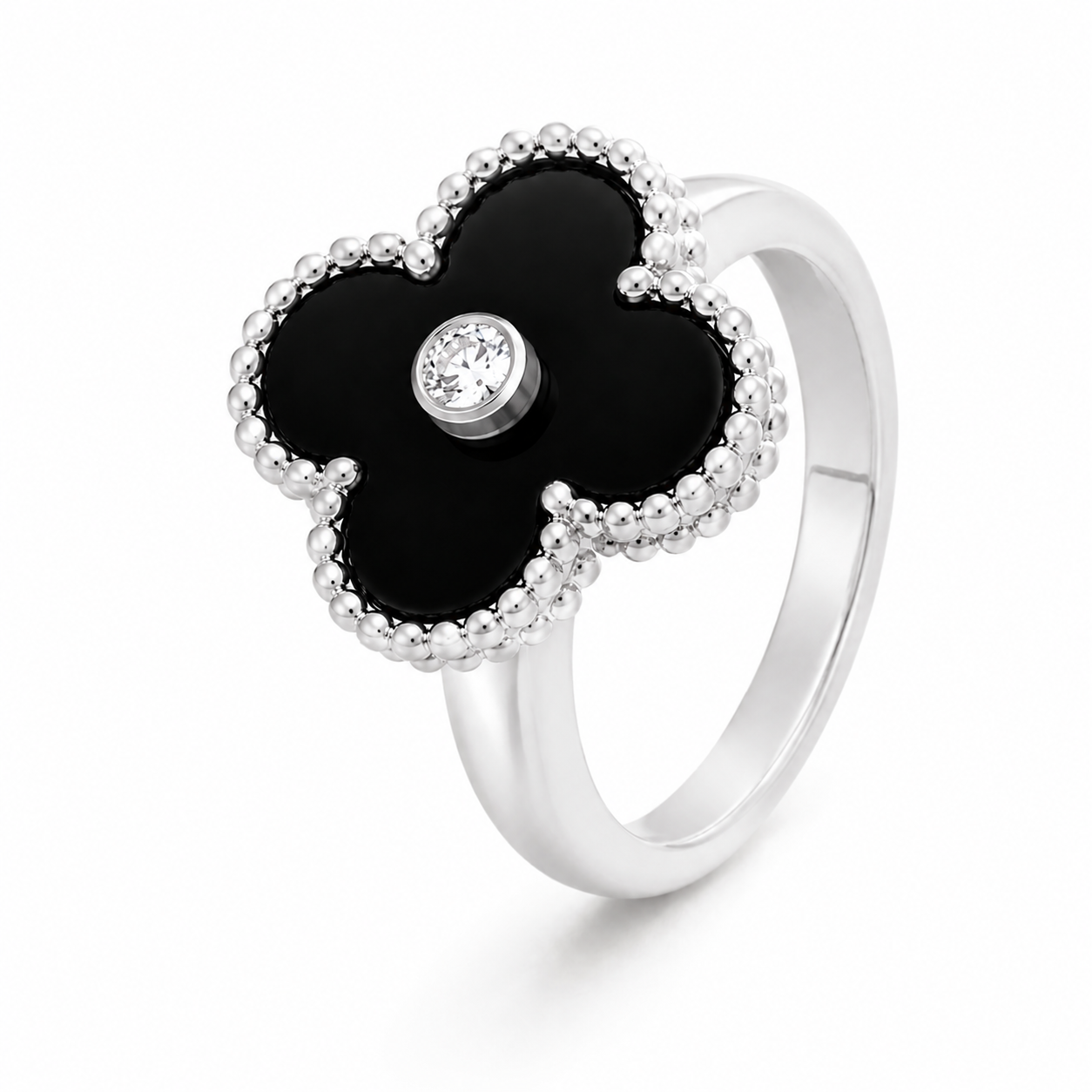 Midnight Clover Ring